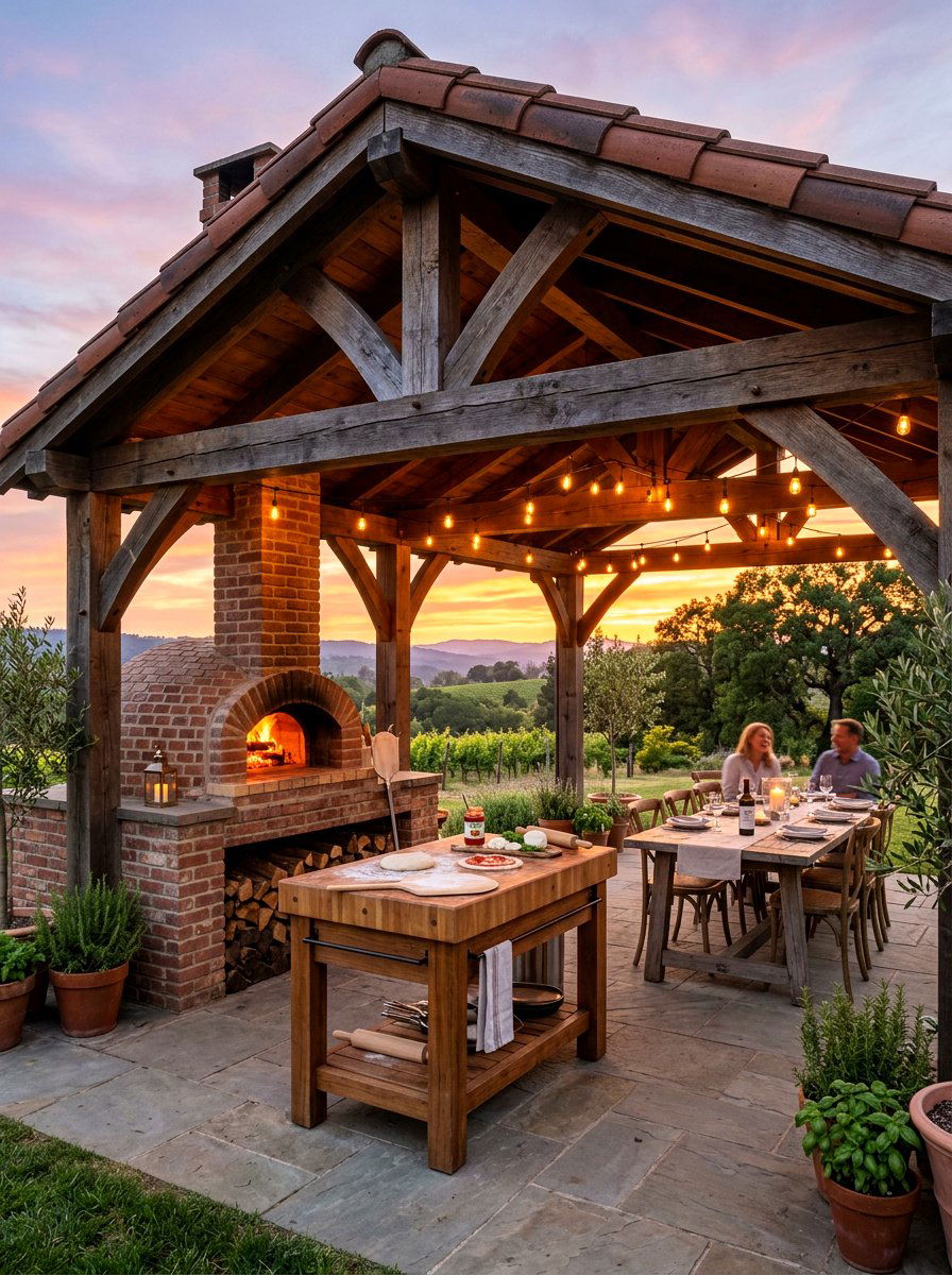 Pavilion With Pizza Oven - 30 porch pavilion ideas
