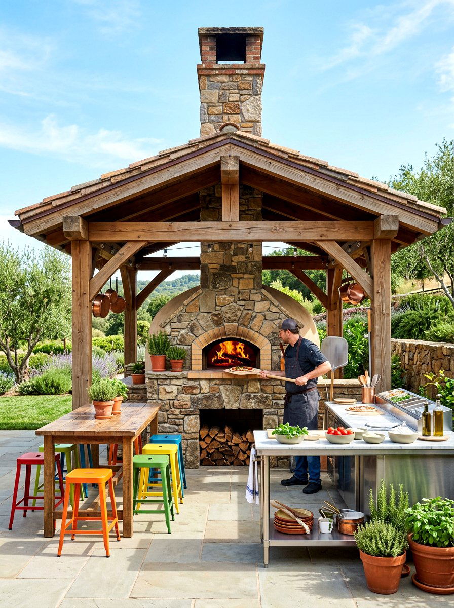 Pavilion With Pizza Oven - 30 backyard pavilion ideas