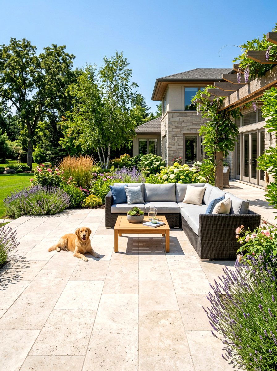 Paw Friendly Paving Stones - 30 dog friendly patio ideas aesthetic