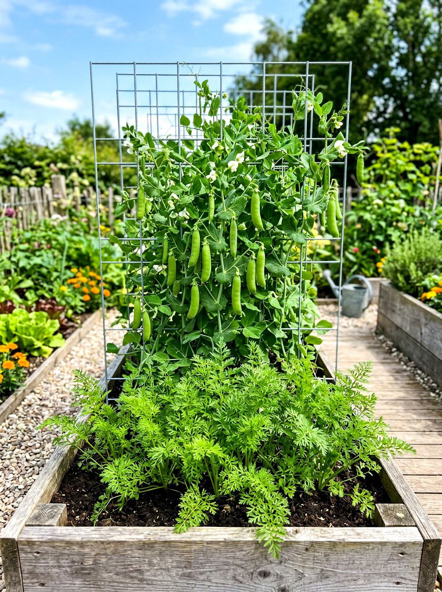 Pea And Carrot Companion Planting - 30 raised bed companion planting ideas