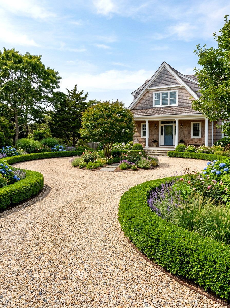 Pea Gravel Circular Driveway - 30 circular driveway ideas