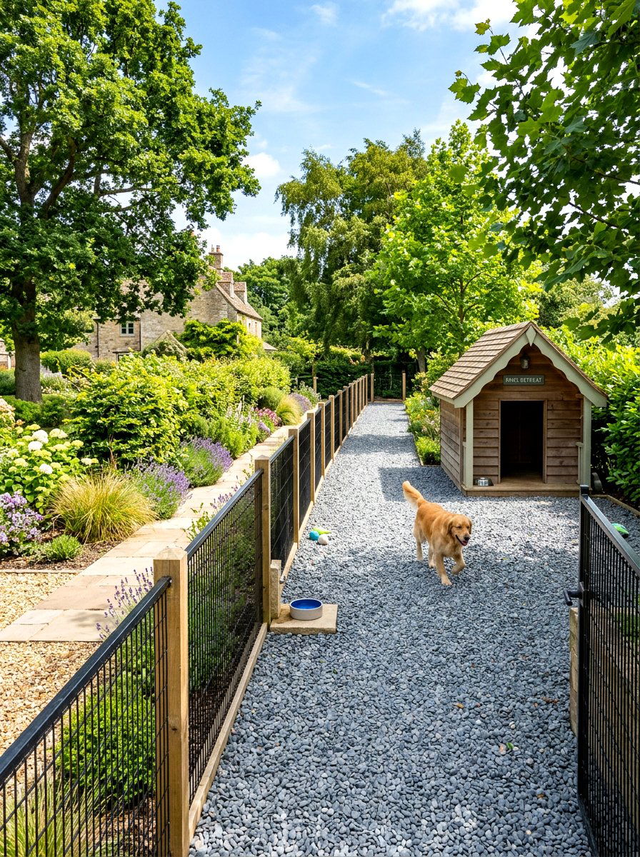 Pea Gravel Dog Run - 30 dog friendly backyard ideas