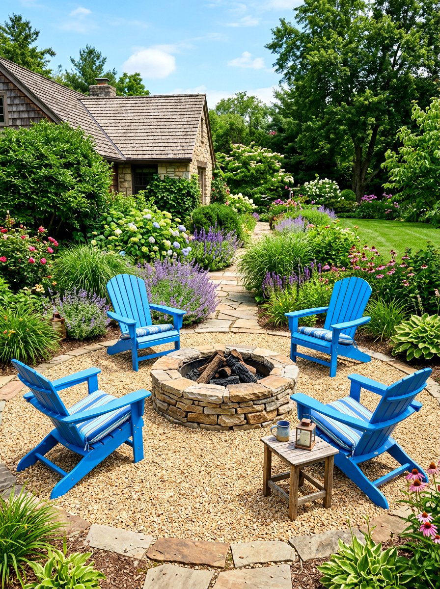 Pea Gravel Fire Pit Seating - 30 adirondack fire pit circle ideas