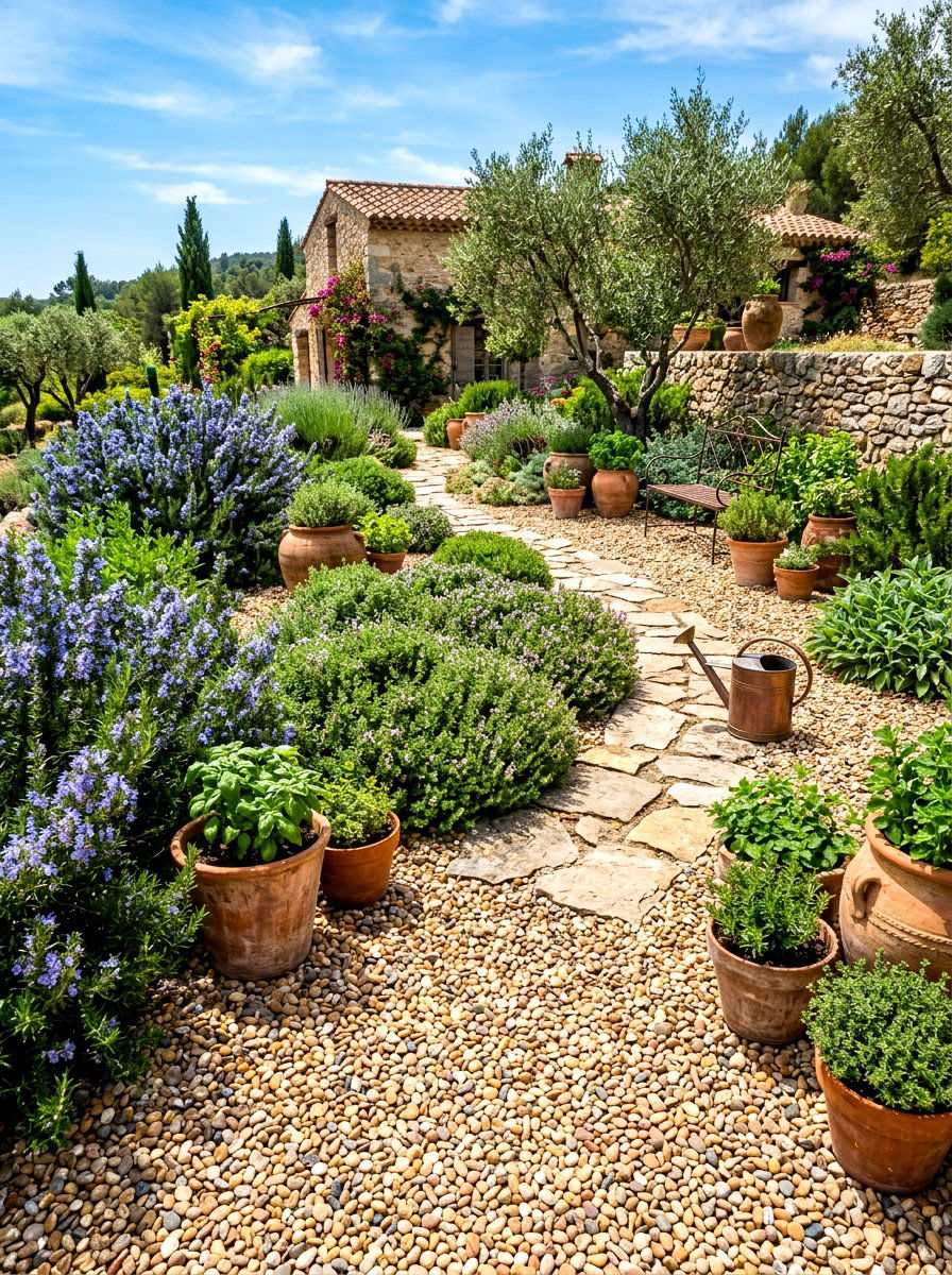 Pea Gravel Mulch - 30 flower bed mulch ideas