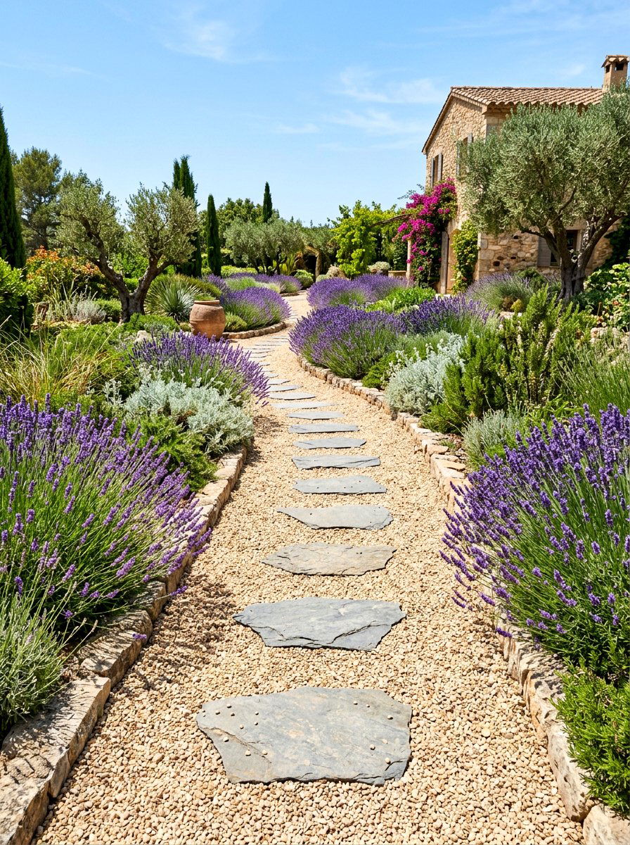 Pea Gravel Path - 30 stepping stone walkway ideas