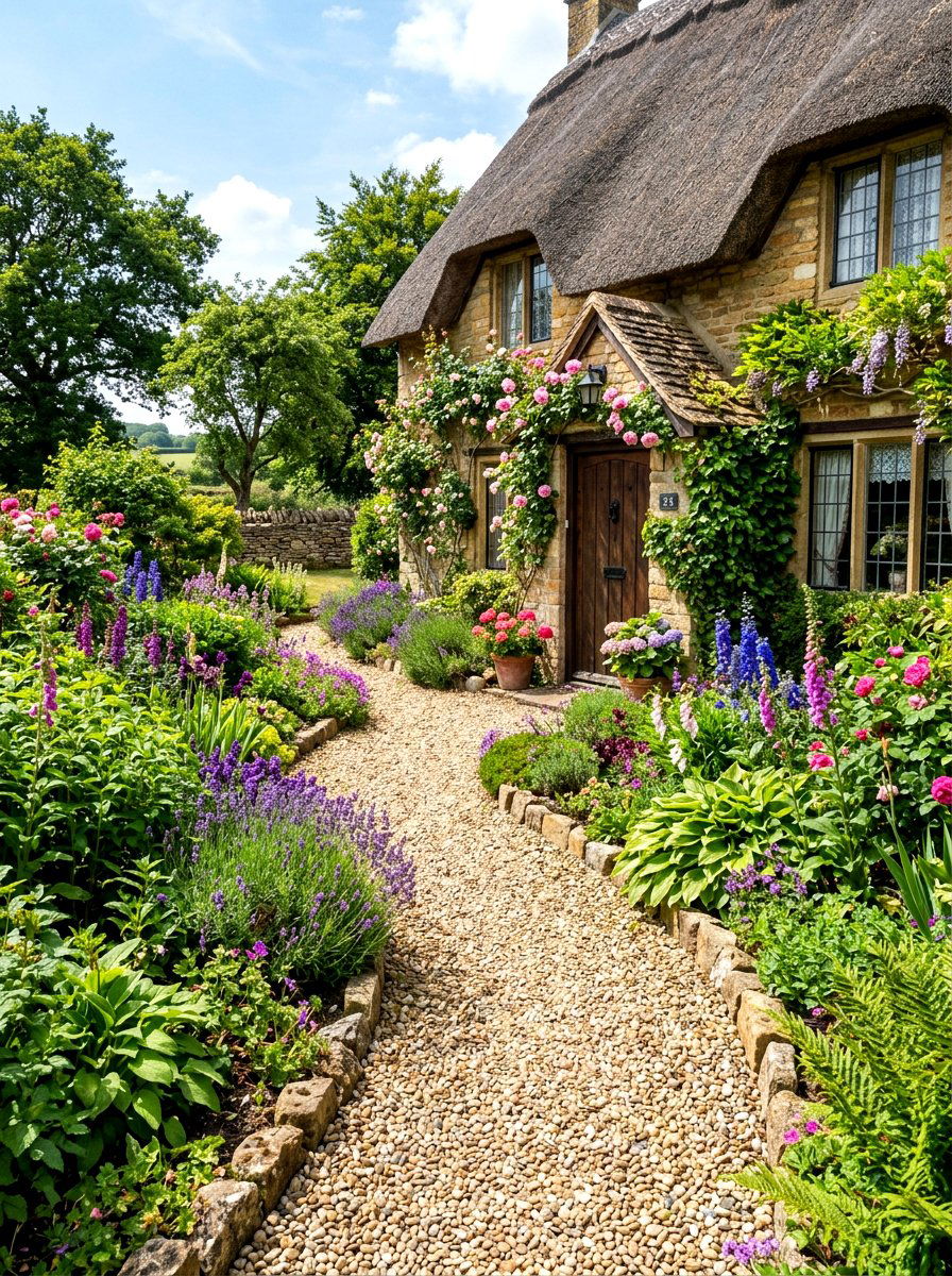 Pea Gravel Pathway - 30 low maintenance curb appeal ideas