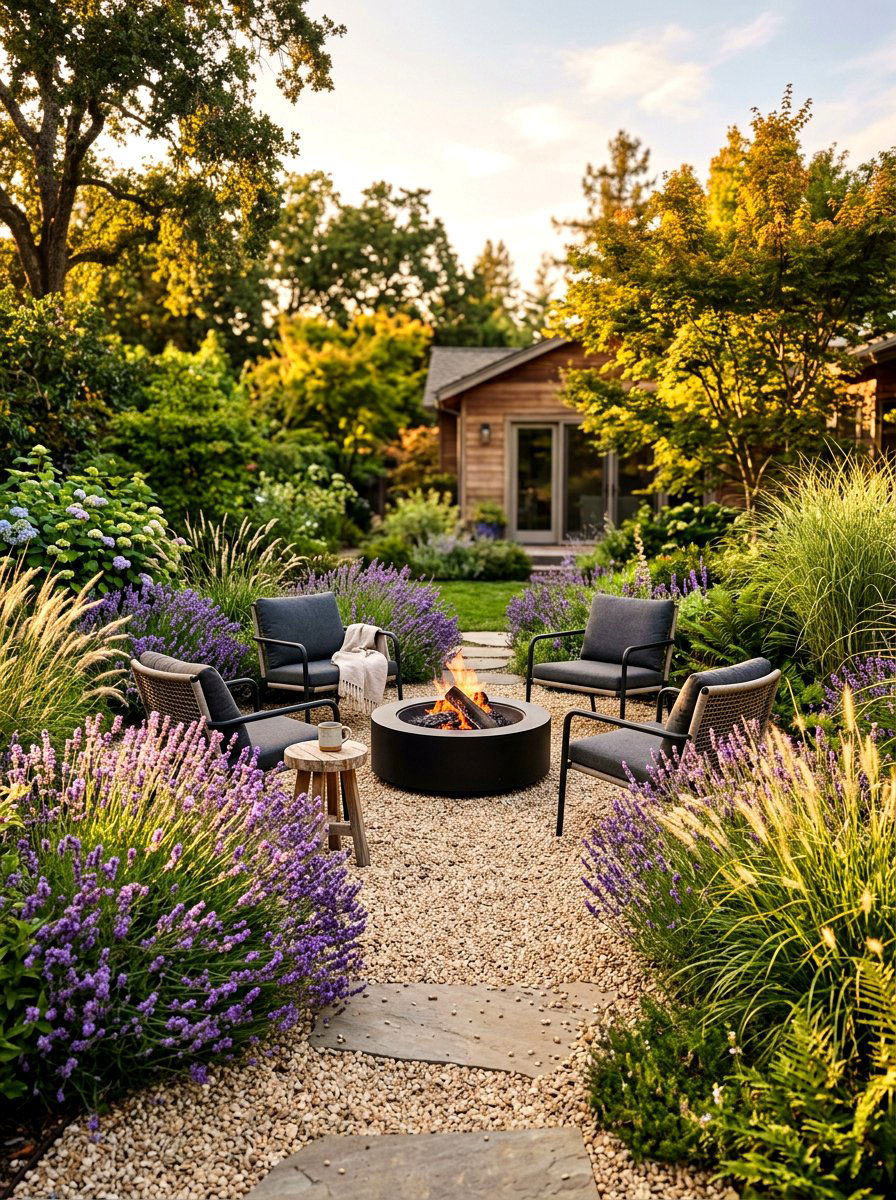 Pea Gravel Patio - 30 low maintenance patio garden ideas