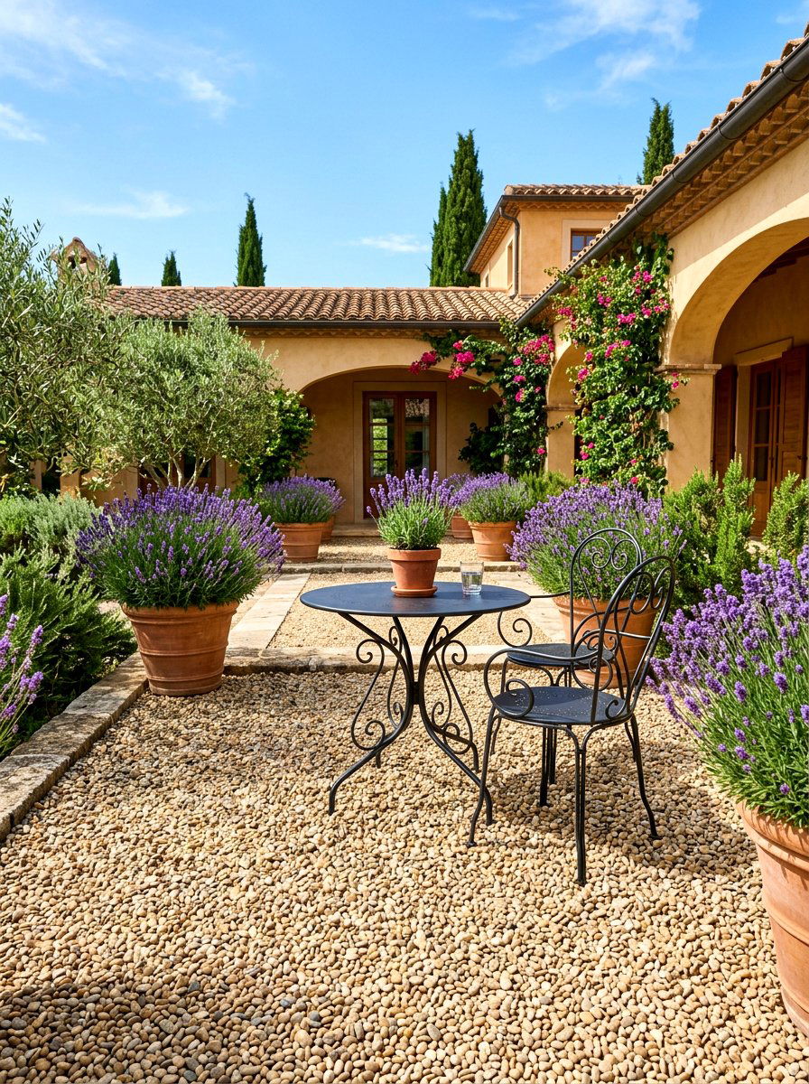 Pea Gravel Patio - 30 small backyard ideas