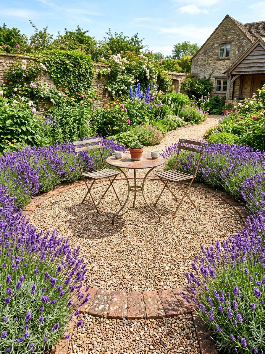 Pea Gravel Patio - 30 cottage backyard ideas