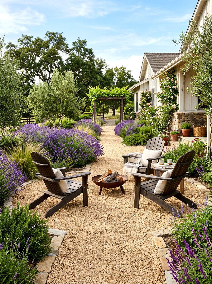 Pea Gravel Patio - 30 drought tolerant landscaping ideas