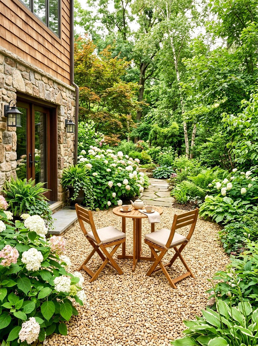Pea Gravel Patio Area - 30 walkout basement patio ideas