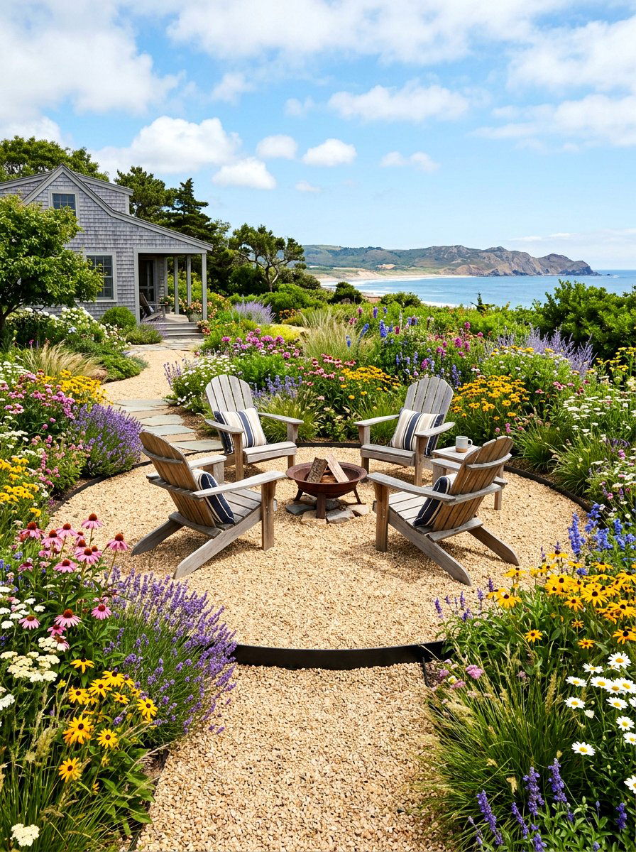 Pea Gravel Seating Area - 30 backyard seating circle ideas
