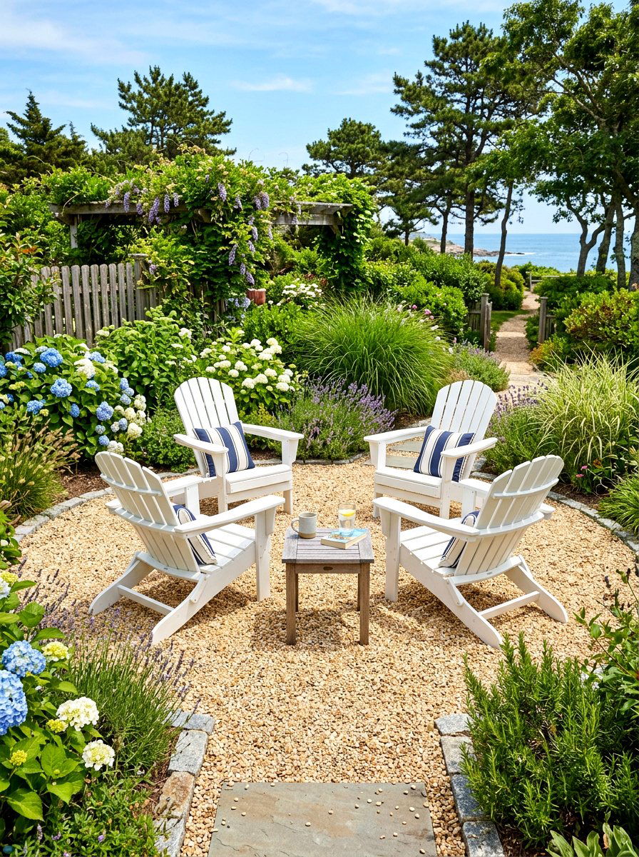 Pea Gravel Seating - 30 small yard landscaping ideas