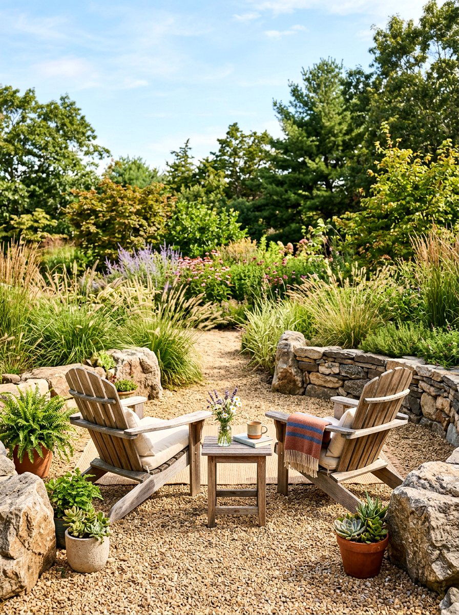 Pea Gravel Sitting Area - 30 desert patio ideas