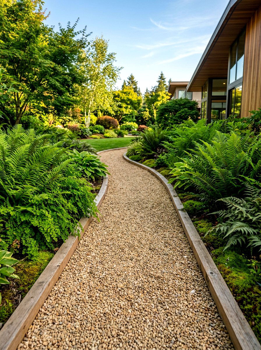 Pea Gravel Walkway - 30 simple landscaping ideas
