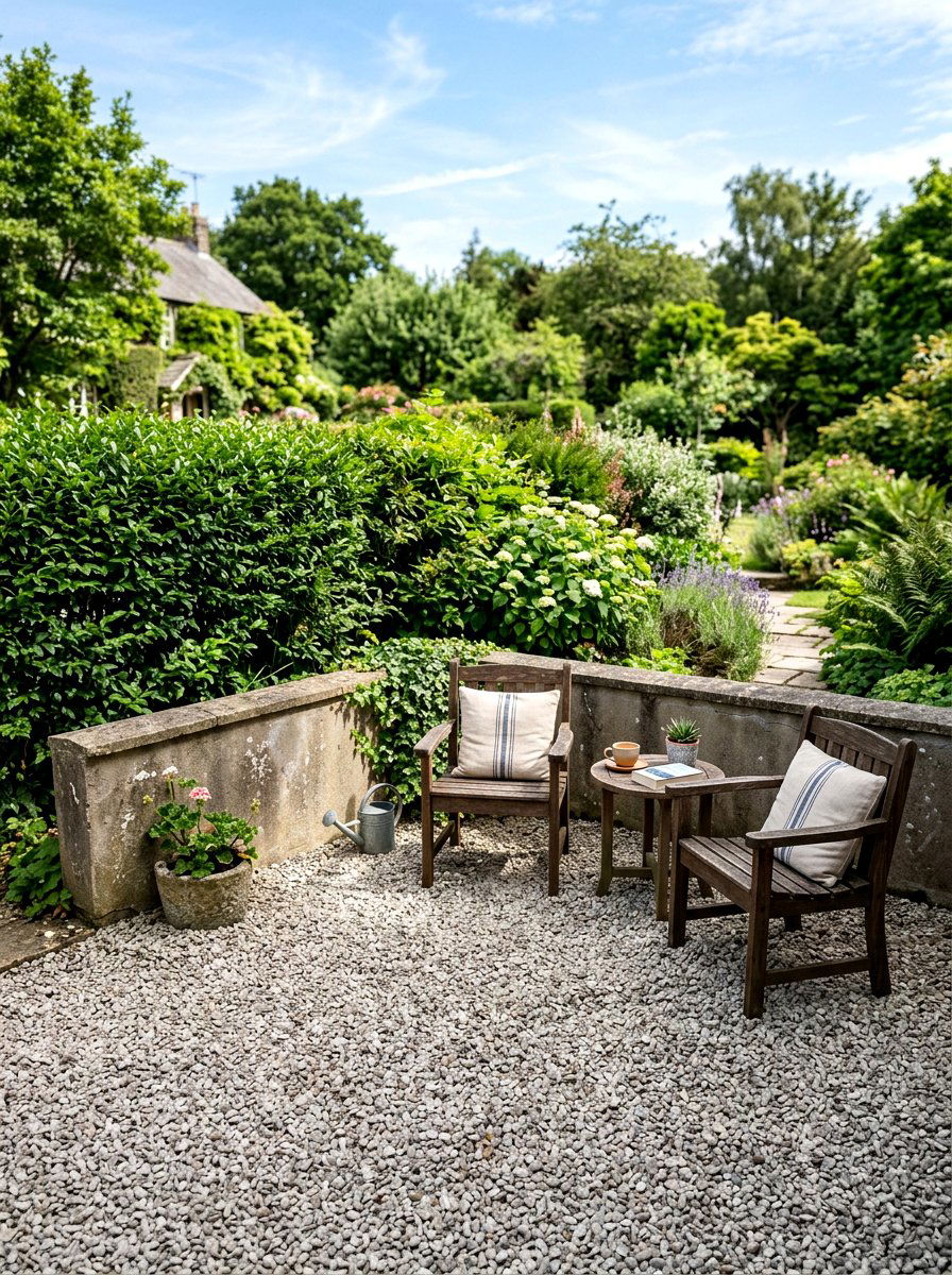 Pea gravel patio - 30 Scandinavian patio ideas