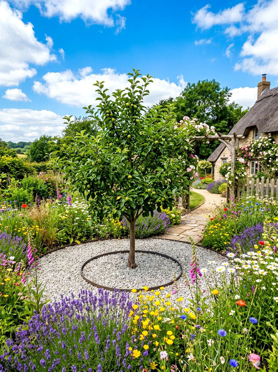 Pea gravel tree mulch ring - 30 mulch ring around tree ideas