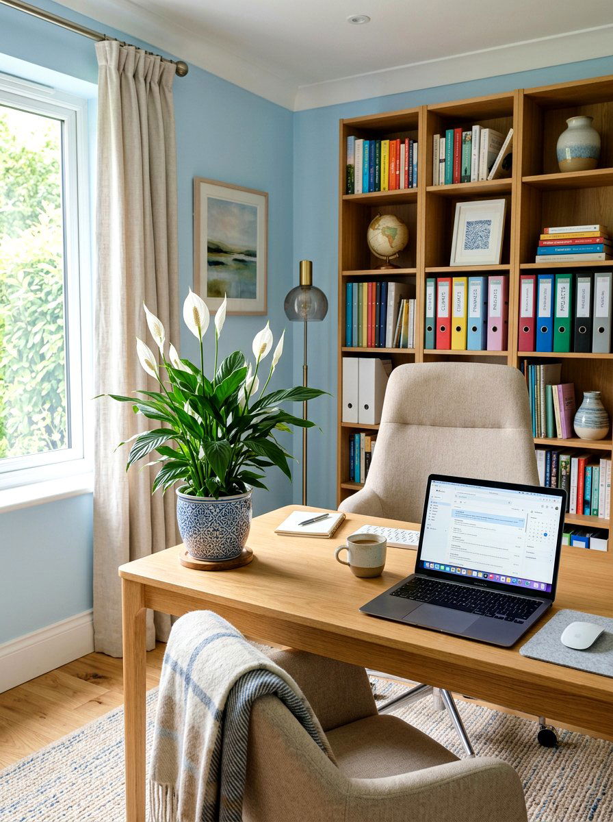Peace Lily For Air Purification - 30 home office plant ideas