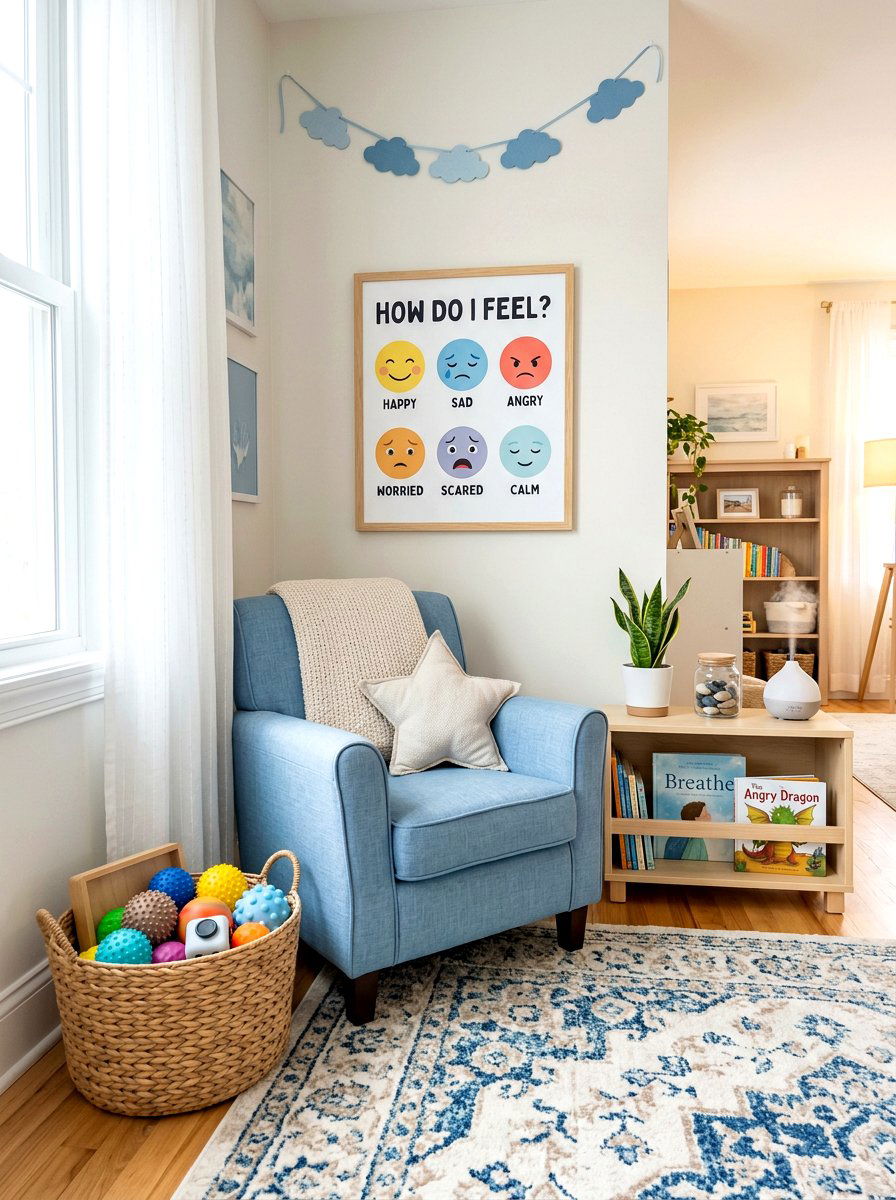 Peaceful Calm Down Corner Space - 30 Montessori playroom ideas