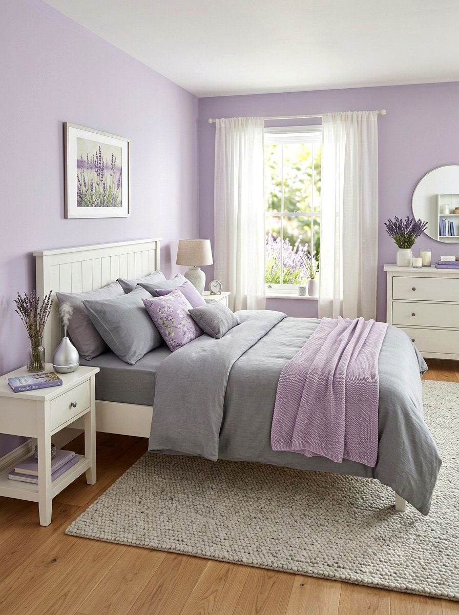 Peaceful Lavender Bedroom - 30 spa bedroom retreat ideas