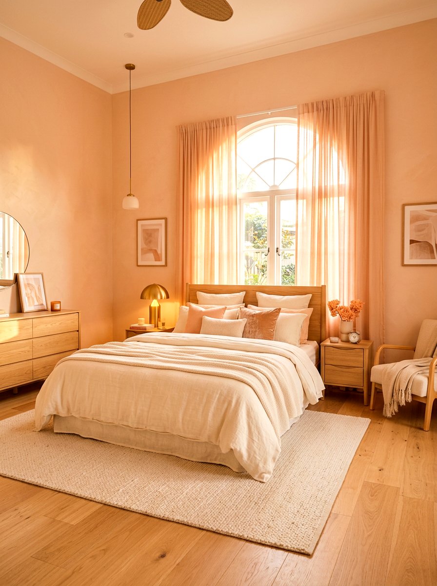 Peach And Cream Bedroom - 30 bedroom color scheme ideas