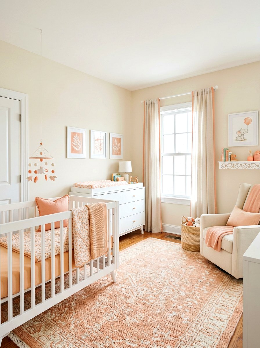 Peach And Cream Nursery - 30 apricot nursery ideas