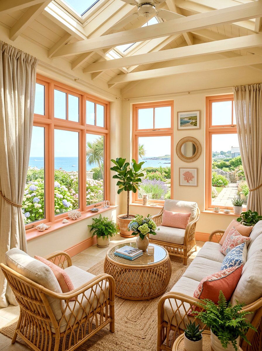 Peach And Cream Sunroom - 30 color blocked room ideas