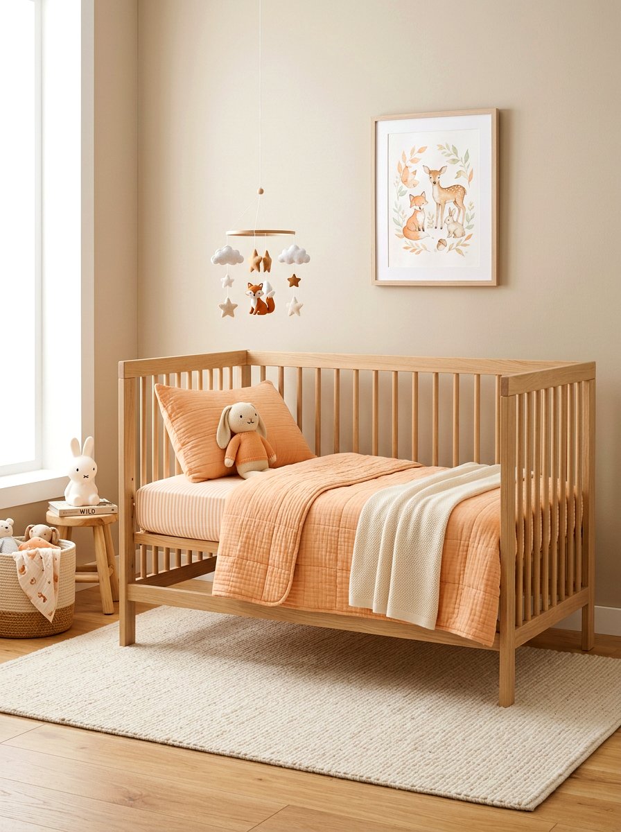 Peach Baby Bedding - 30 apricot nursery ideas