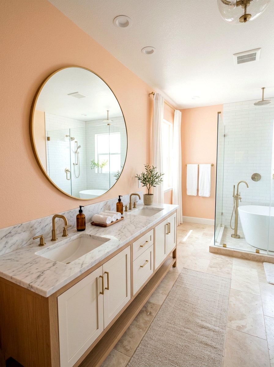 Peach Bathroom Wall - 30 sunset bathroom ideas