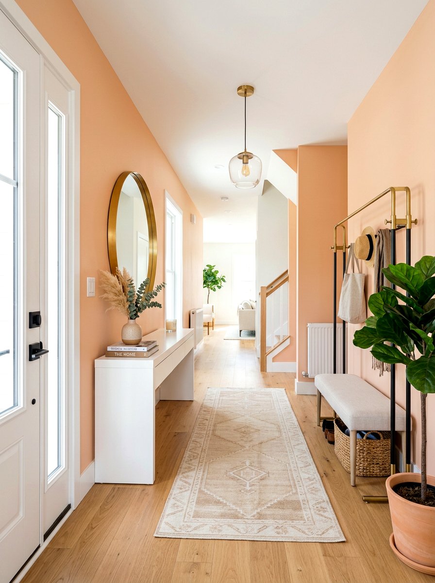 Peach Entryway - 30 pastel home decor ideas