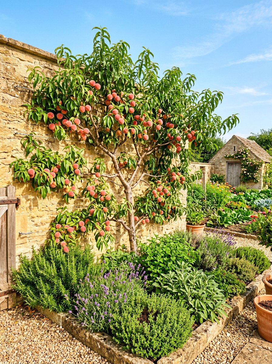 Peach Fan Tree - 30 espalier fruit tree wall ideas