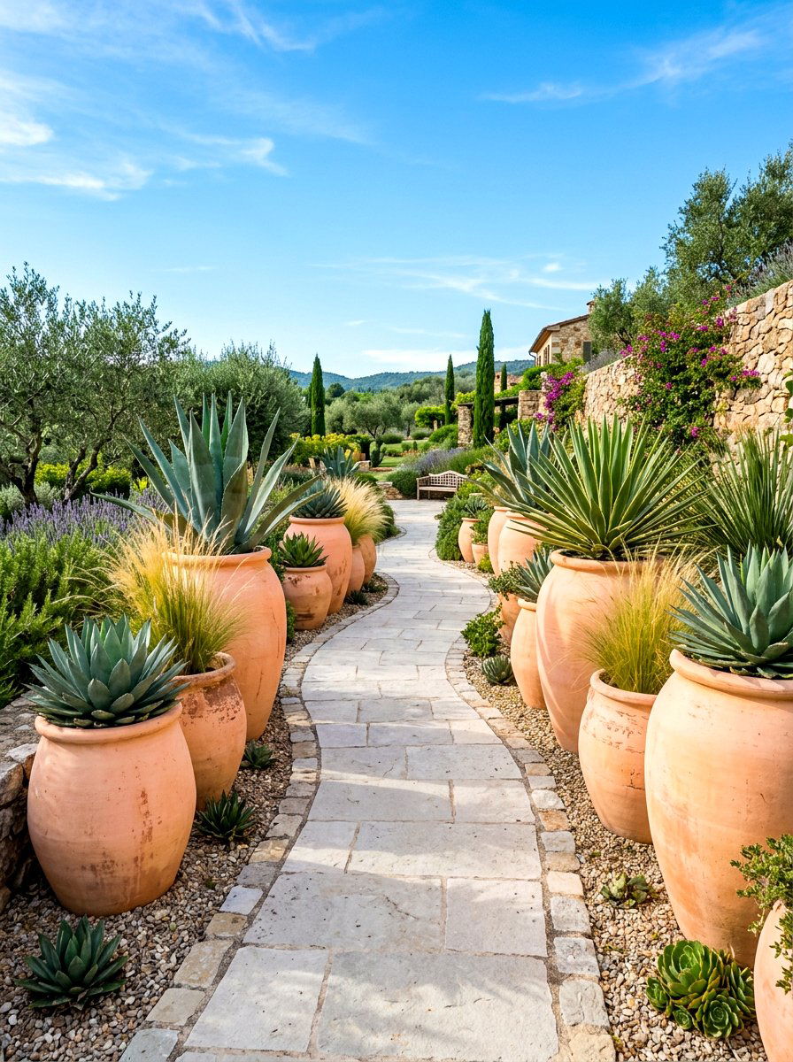 Peach Garden Planters - 30 apricot patio ideas