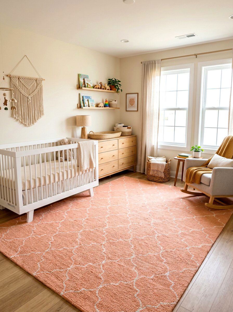 Peach Nursery Rug - 30 apricot nursery ideas