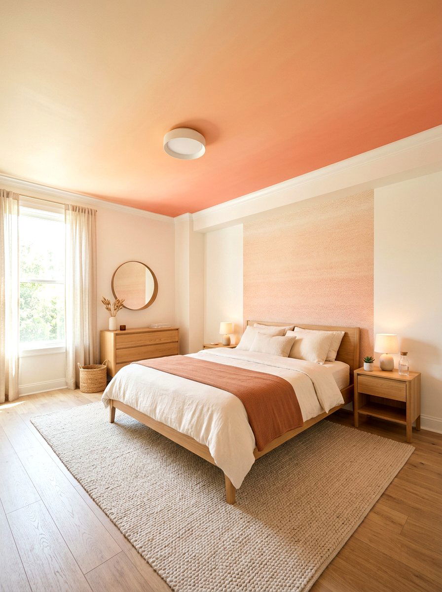 Peach Pastel Gradient - 30 ceiling wallpaper bedroom ideas