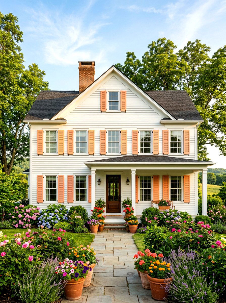 Peach Shutters - 30 shutters color ideas