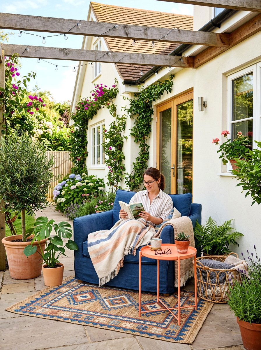 Peach Side Table - 30 apricot patio ideas