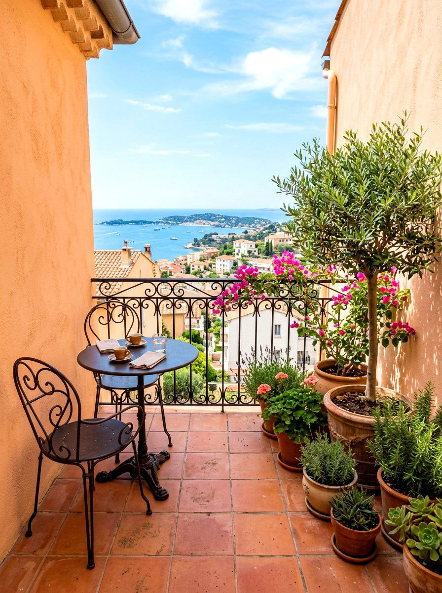 Peach Small Balcony - 30 tiny room big color ideas