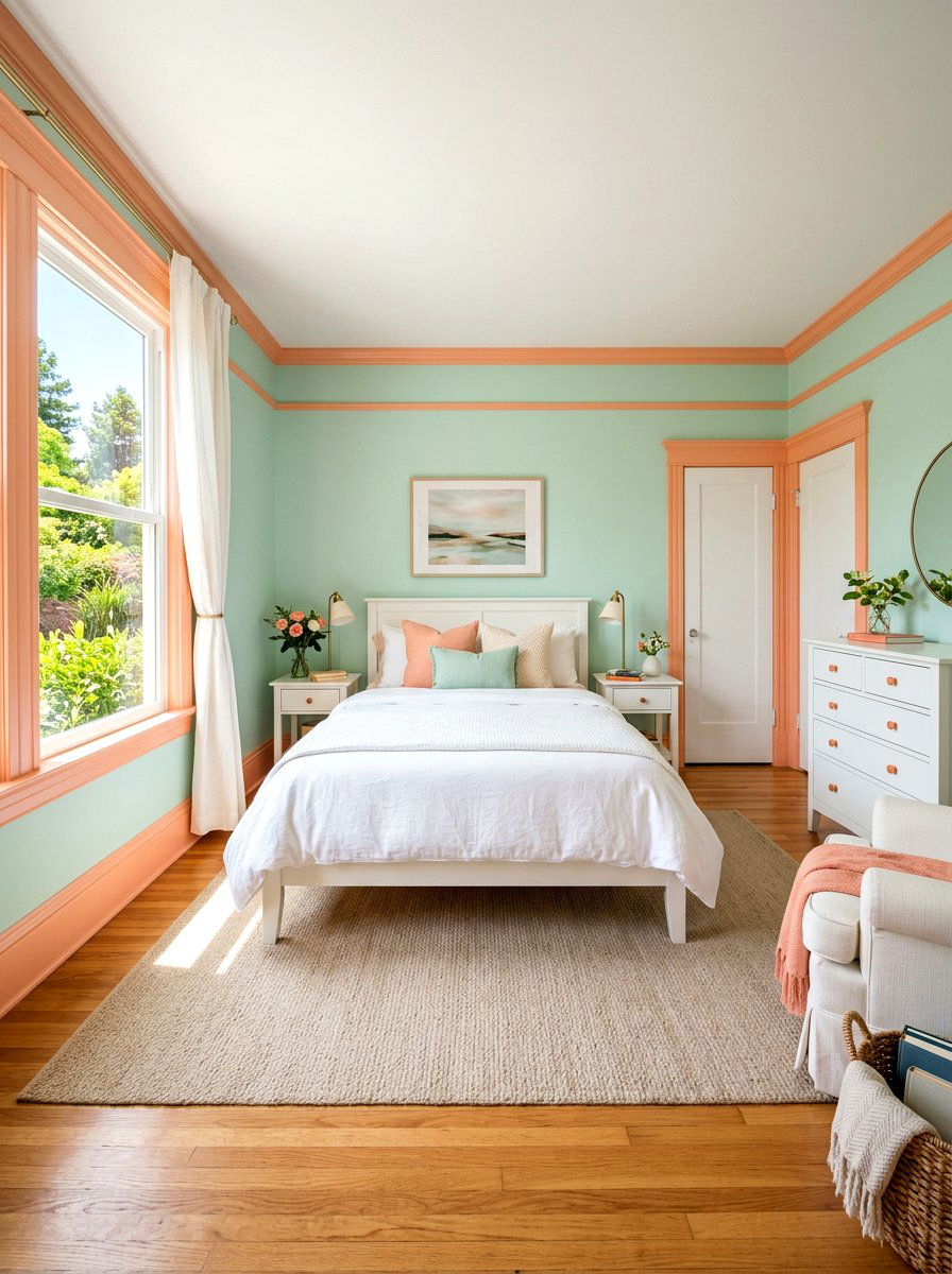 Peach Trim Bedroom - 30 painted trim bedroom ideas