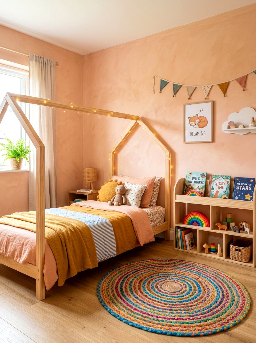 Peach limewash kids room - 30 limewash wall ideas