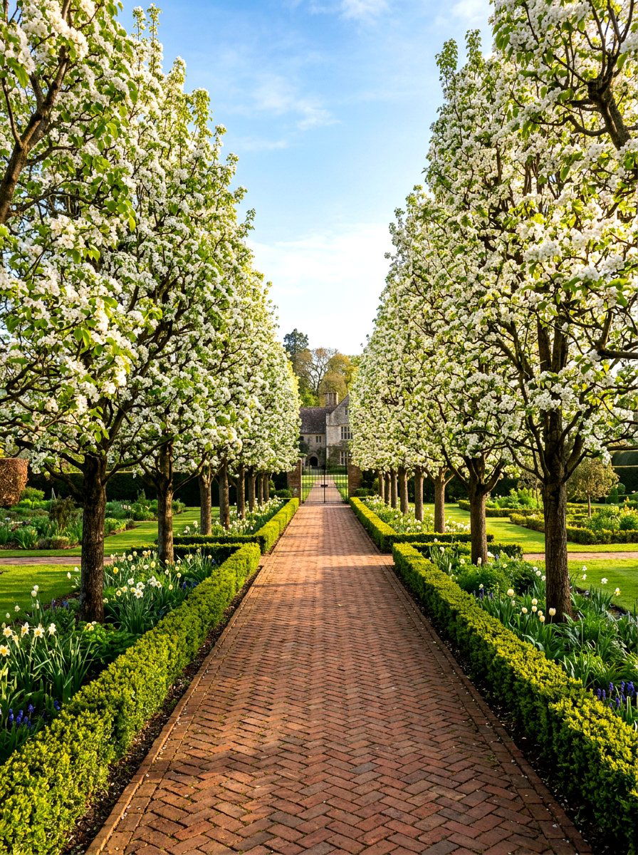 Pear Tree Allee - 30 backyard orchard ideas