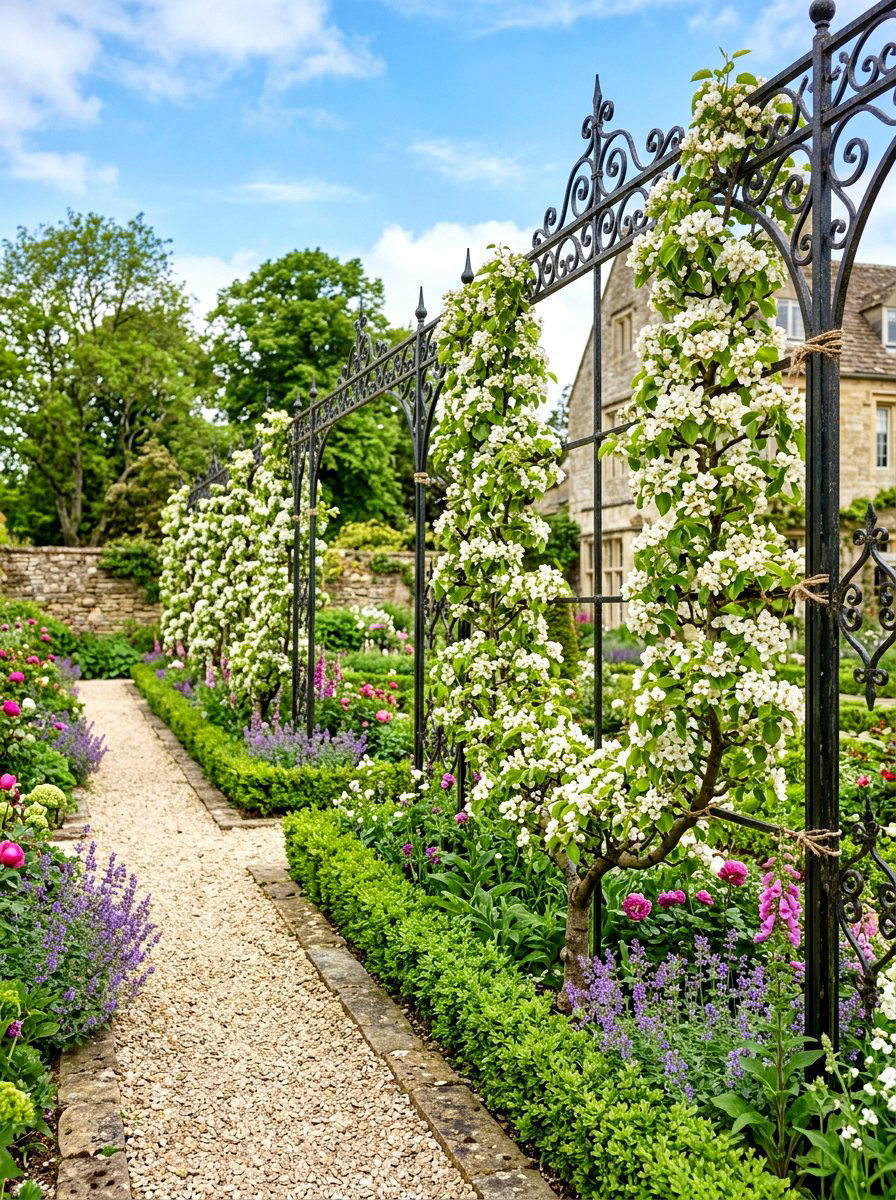 Pear Tree Trellis - 30 orchard backyard ideas