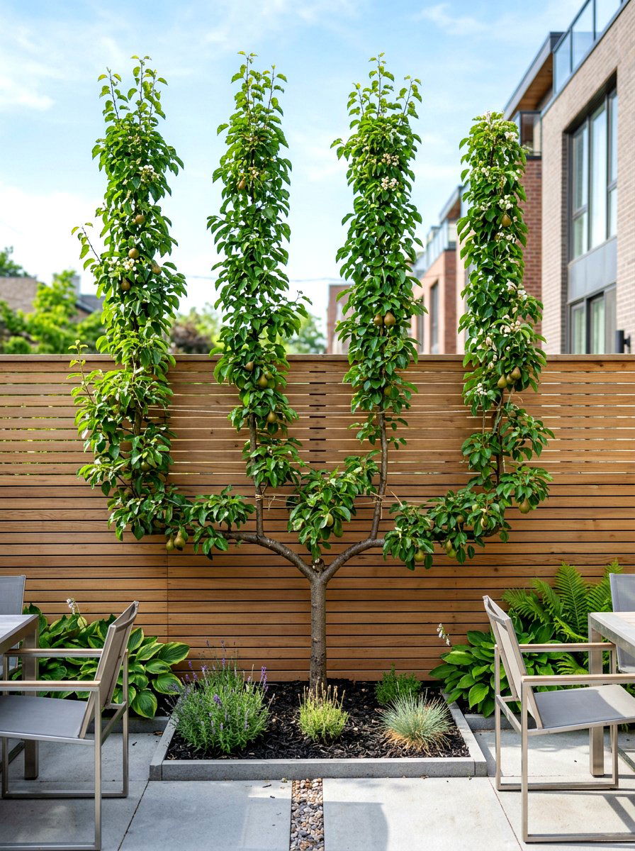 Pear tree double U shape - 30 espalier fruit tree ideas