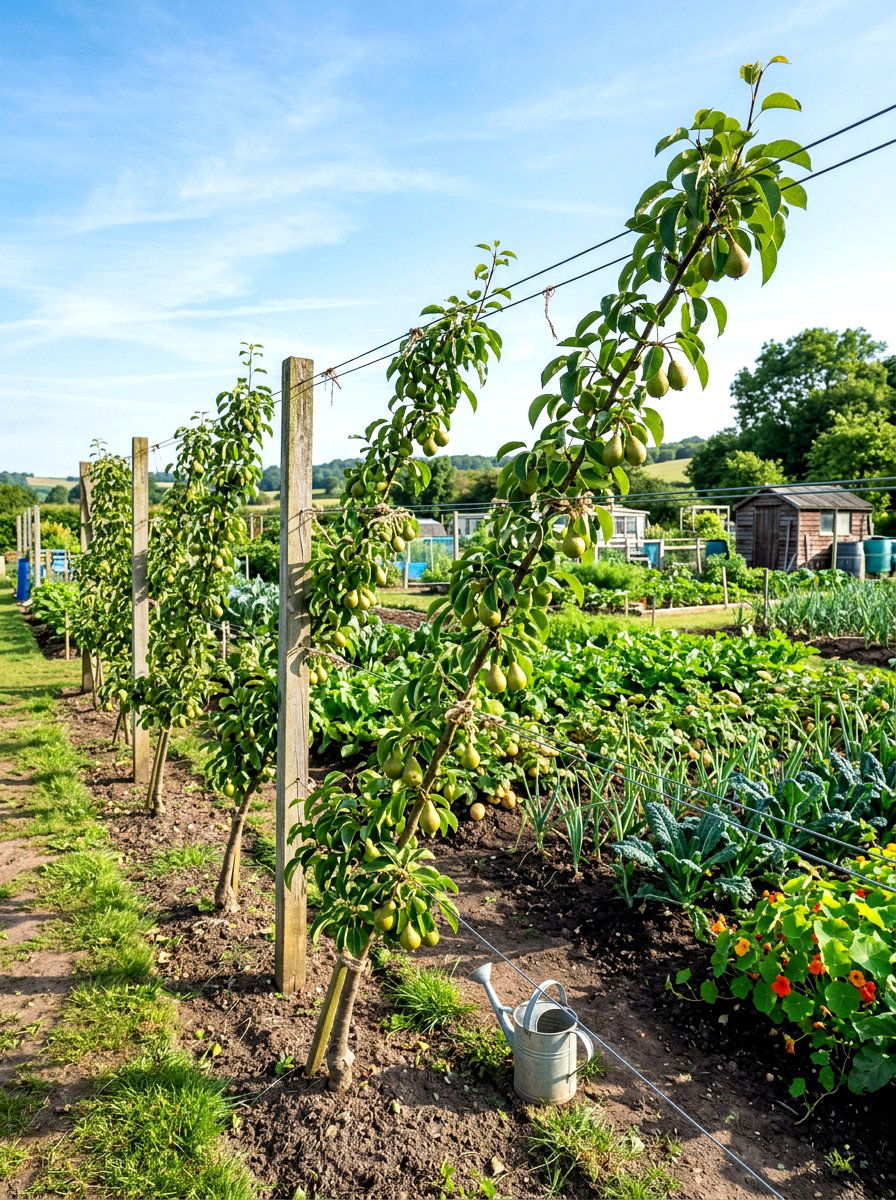 Pear tree oblique cordon - 30 espalier fruit tree ideas