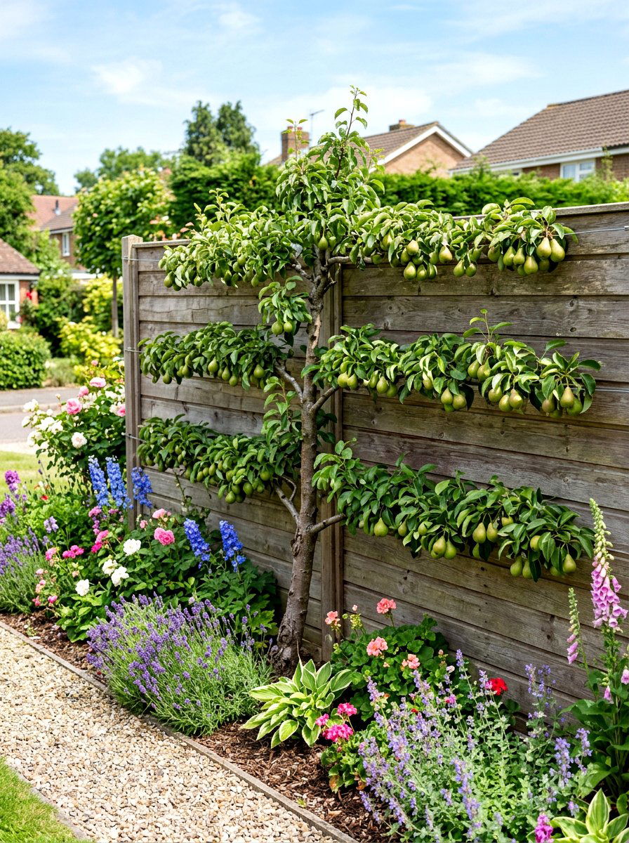 Pear tree triple cordon - 30 espalier fruit tree ideas
