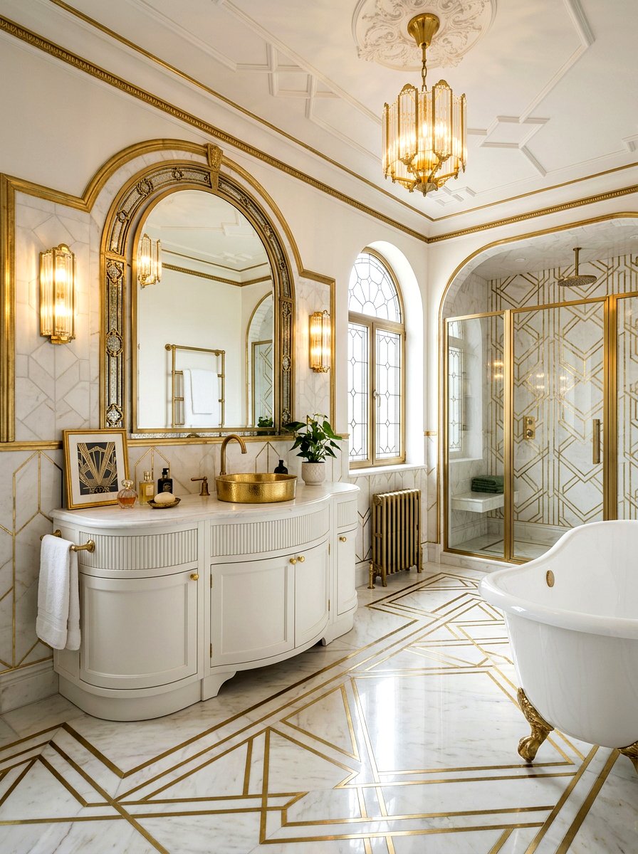 Pearl White Art Deco Bathroom - 30 pearl white bathroom ideas