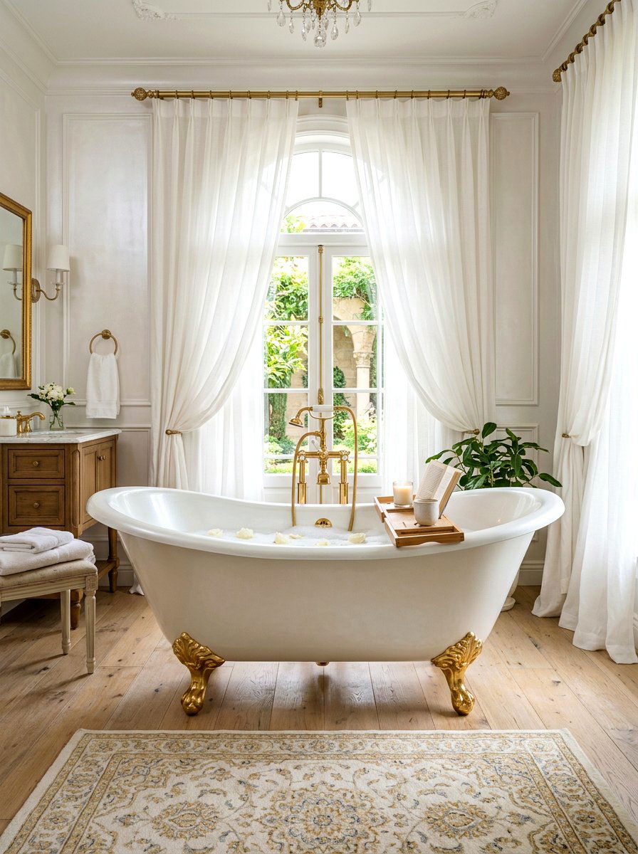 Pearl White Clawfoot Tub - 30 pearl white bathroom ideas