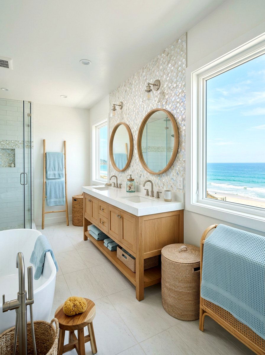 Pearl White Coastal Bathroom - 30 pearl white bathroom ideas