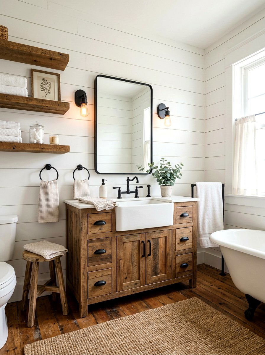 Pearl White Farmhouse Bathroom - 30 pearl white bathroom ideas