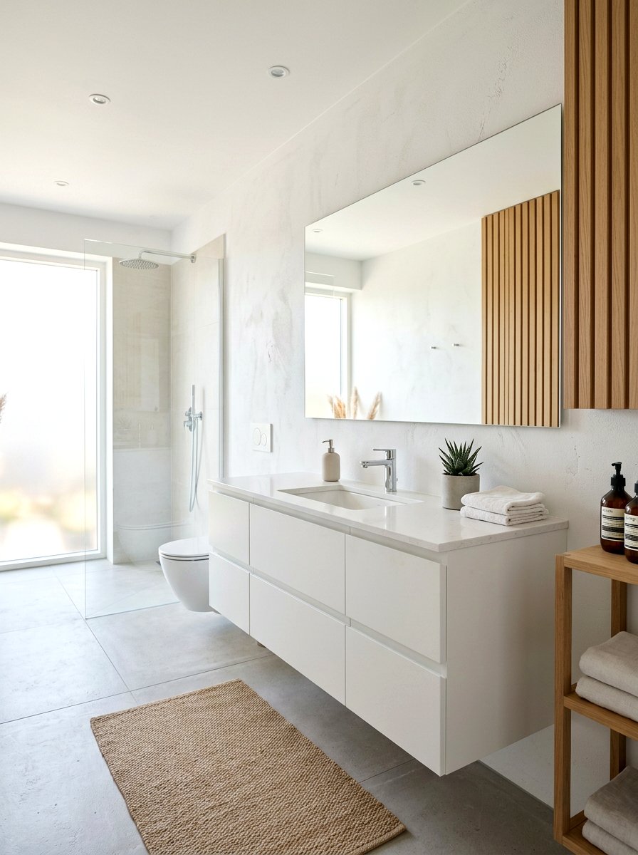 Pearl White Floating Vanity - 30 pearl white bathroom ideas