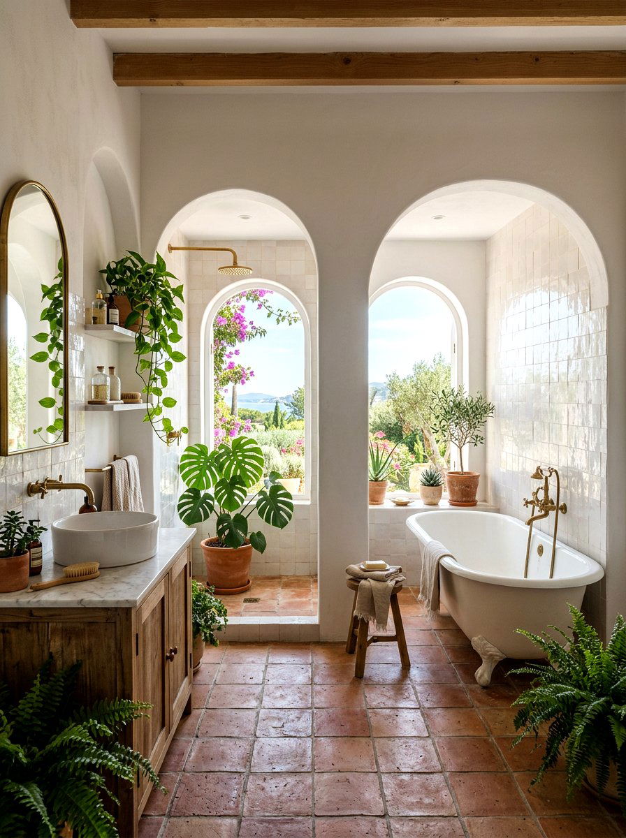 Pearl White Mediterranean Bathroom - 30 pearl white bathroom ideas